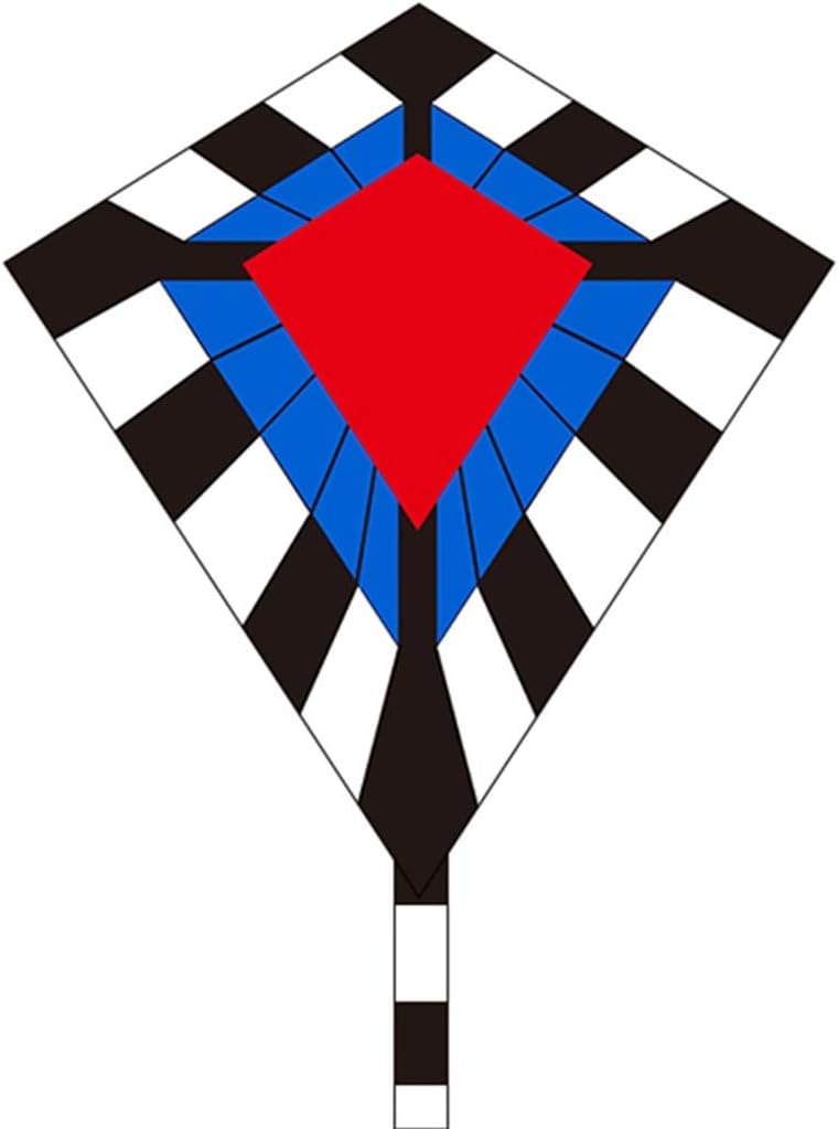 Adult Kite Creative Diamond Shape Color Lattice Kite Large Aerial Flying Toy with Long Tail Outdoor Park (Size: 2.6ft+9.8ft tail+853ft line) (2.6ft+9.8ft tail+328ft line)