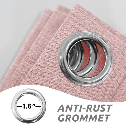 Image of AJAZZ Blackout Magnetic Door Curtain with Curtain Rods 28-39 in Length, Patio Door Curtain Invisible for Bedroom Living Room Accordion Doorway Curtain Set, 1 Panel, W45 x L80 inch, Pink