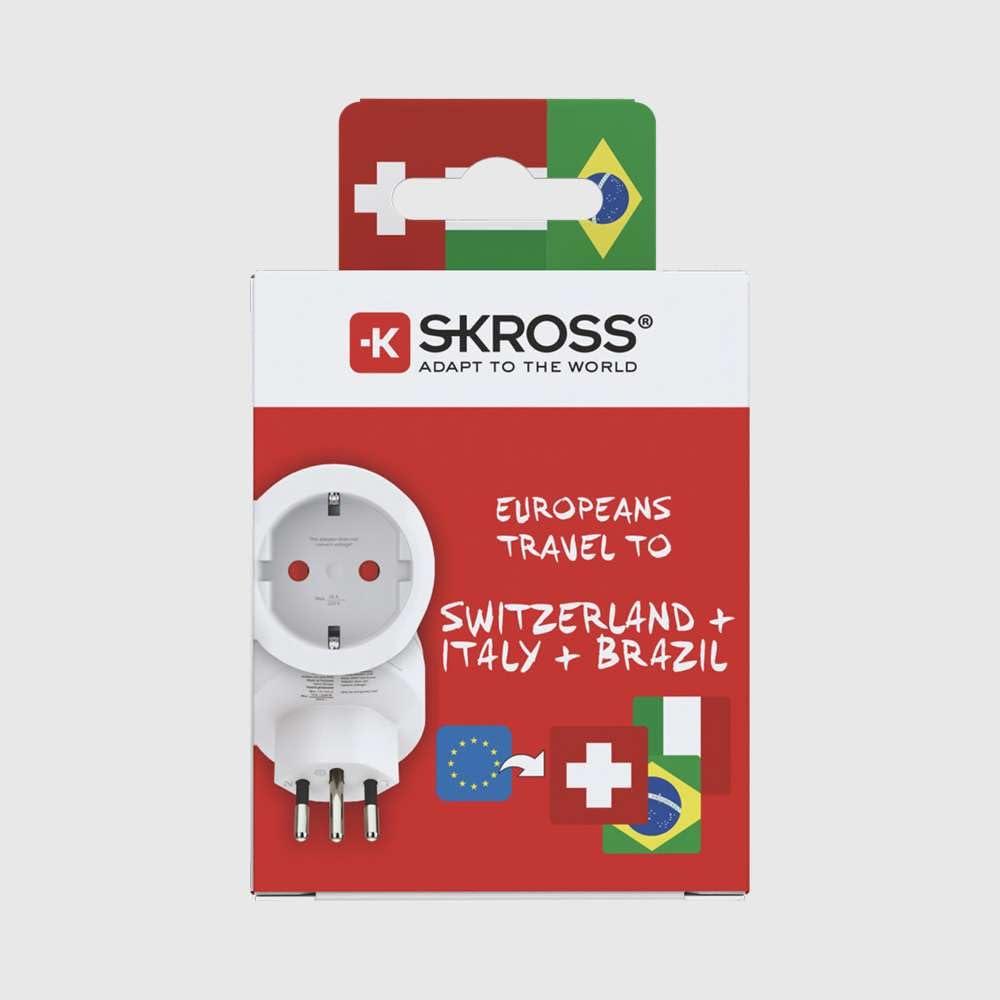 SKROSS Adapter podróżny Europa Szwajcaria Włochy Brazylia + 12 innych krajów