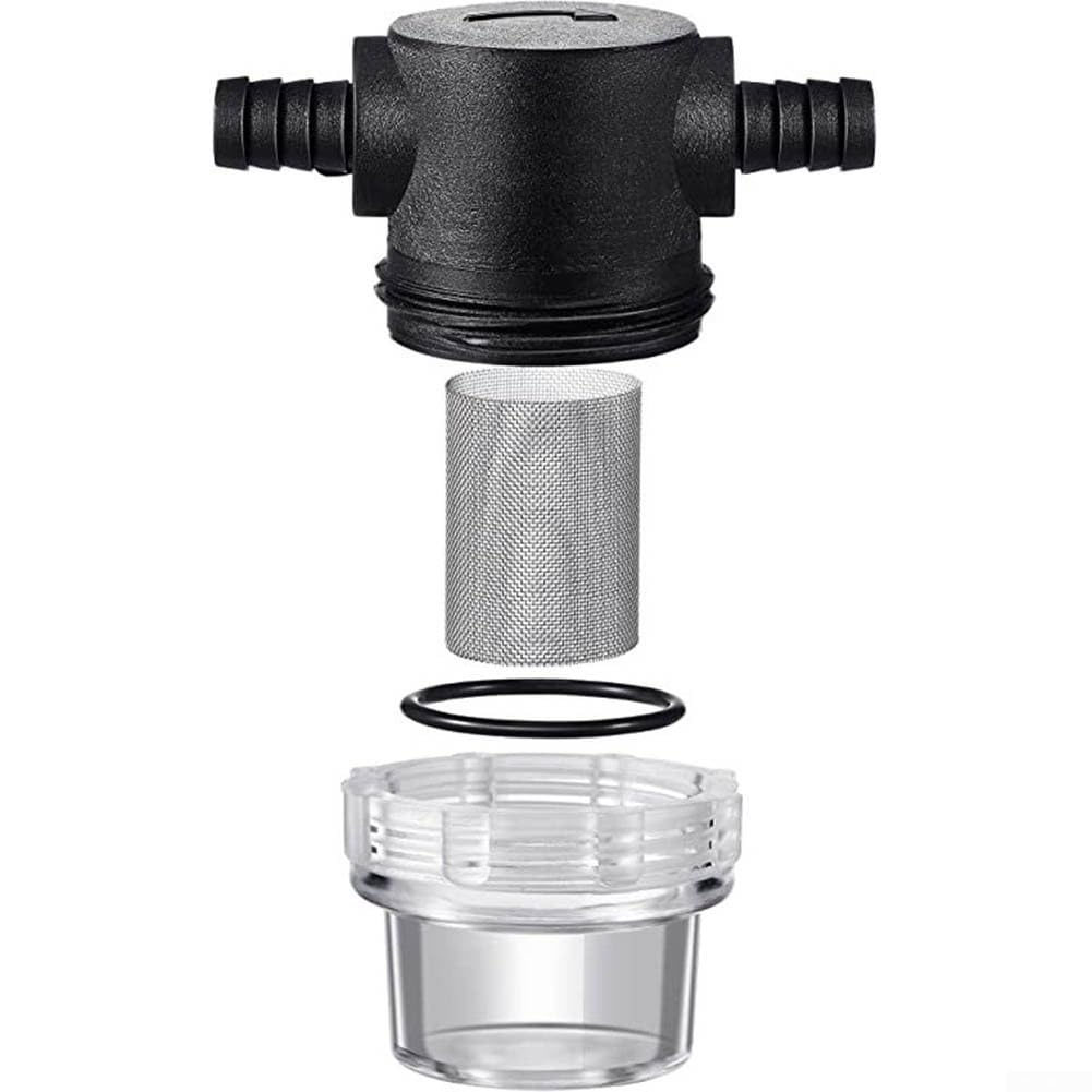 1/2 Zoll Wasserfilter Edelstahl 50 Mesh Inline Sieb für Pumpe Sprüher Hochdruckreiniger Transparent Gehäuse Leicht zu Reinigen
