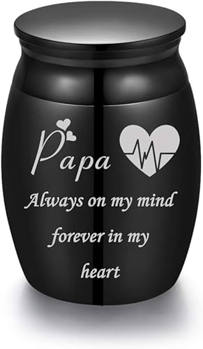 Mini urnas decorativas de acero inoxidable para cenizas de 1.57 pulgadas de alto, pequeñas urnas funerarias, soporte conmemorativo para cenizas,