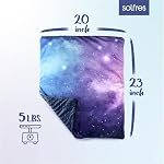 Solfres Petit pain de lap pondéré Jette couverture, 20in x 23in 5 Lb - Taille de voyage en peluche thérapeutique avec couverture amovible, Galaxy Space Etoiles, Lavable, Bleu foncé