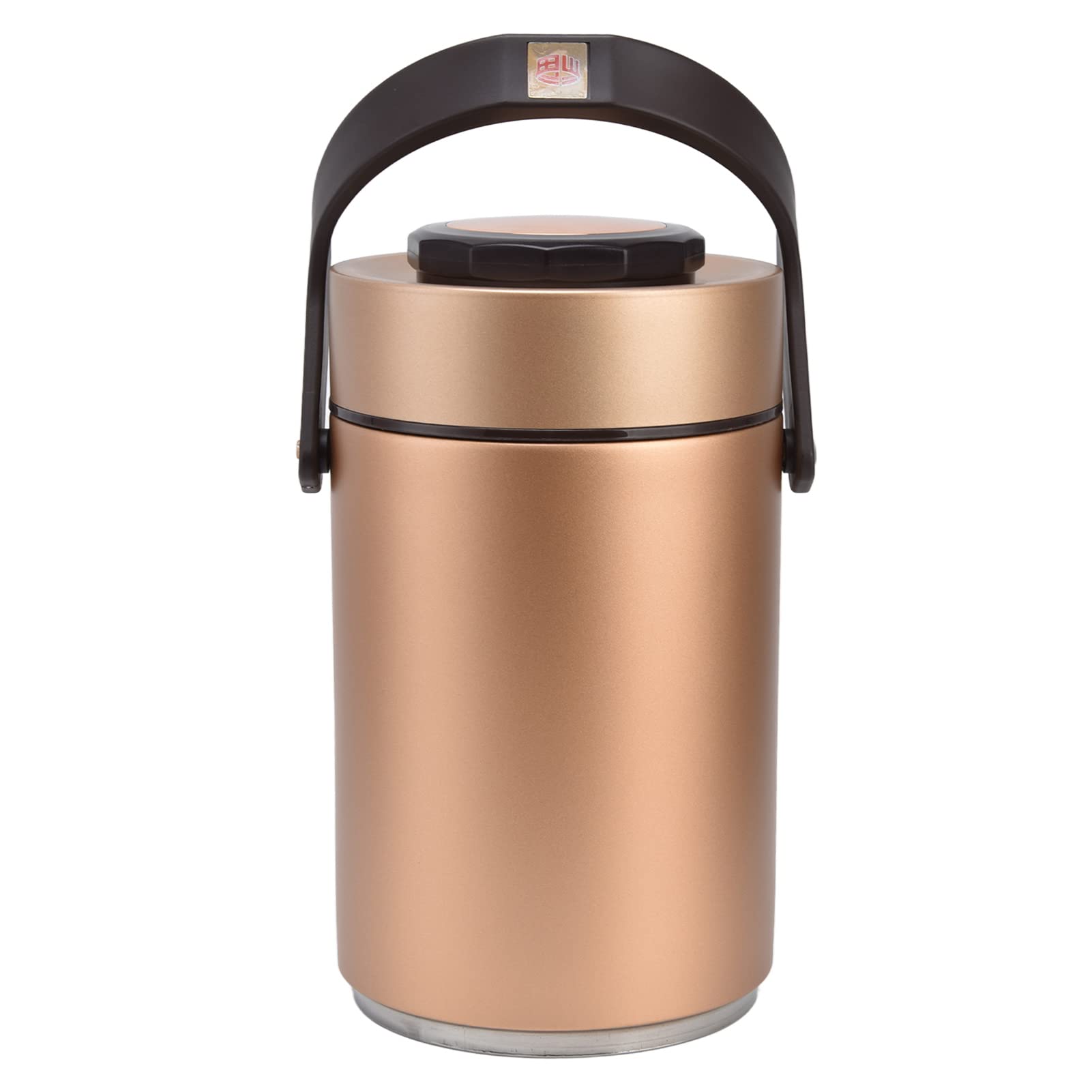 BuyWeek Thermobehälter für Essen, 2,3L Isolierter Lebensmittelbehälter 304 Edelstahl 3 Lagen Lecksicherer Warmhaltebehälter für Geschäftsreisen(Gold)