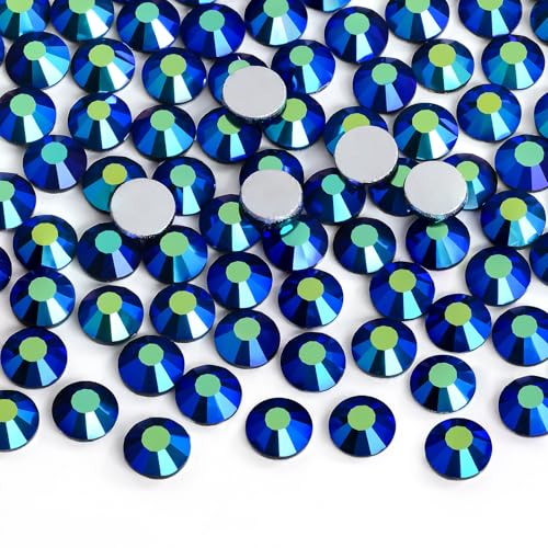 Image of Jollin Crystal Flatback Rhinestones Gems for Crafts 1.4mm SS3, Jet AB | Glue Fix, 2880pcs Glass Rhinestones for Bedazzling, Clothes, Tumblers, Nail Art, Shoes, Bags, Caps & Accessories Decoration