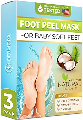 Coconut Foot Peel Mask - For Cracked Heels, Dead Skin Calluses - Make Your Feet Baby Soft Get Smooth Silky Skin - Removes Rough Heels Dry Skin - Natural Treatment