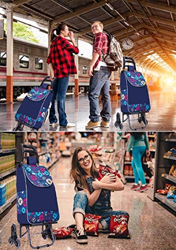 Einkaufstrolley, faltbarer Einkaufswagen auf Rädern, großer und leichter Mehrzweckwagen mit schwenkbaren Vorderrädern… – Bild 8