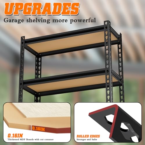 Image of LEVELEVE 5-Tier Storage Shelving Unit, Metal, for Kitchen, Garage, Laundry Room, Adjustable, 34 inch L x 16 inch W x 72 inch H, Rectangular, 1 Pack