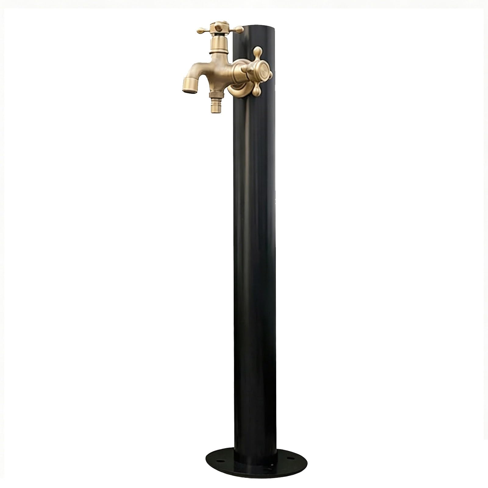 Floor Mounted Hydrant Water Tap, 304 Stainless Steel Outdoor Faucet Water Column for Garden Farm Pasture Backyard, Freeze Proof Spigot, Bottom Or Side Inlet(Round A,Height: 95cm/37.4in)