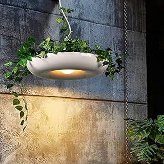 WFRUEDWC Lámpara Colgante Sky Garden, diseño nórdico, lámpara Colgante Babylon con Forma de Planta en Maceta, Ajustable, Creativa, para decoración del hogar, Color Blanco, sin Bombilla