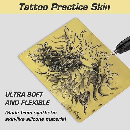 A4 Thick Practice Skin for Tattooing – 2 Pcs | Premium Silicone Tattoo Practice Sheets | Realistic, Reusable & Flexible | For Beginner and Professional Tattoo Artists 3