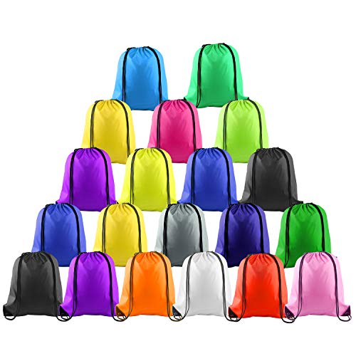 Image of KUUQA 20 Pcs Drawstring Backpack Sport Bags, Colorful