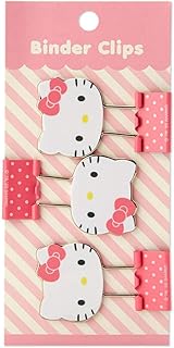 サンリオ(SANRIO) ハローキティ フェイス形ダブルクリップ ピンク|ホワイト