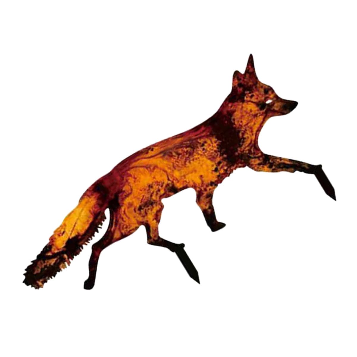Gartenstecker Fuchs aus Langlebigem Schmiedeeisen 50cm Gartendeko für Draußen und Hof Tierfigur für Gartendekoration