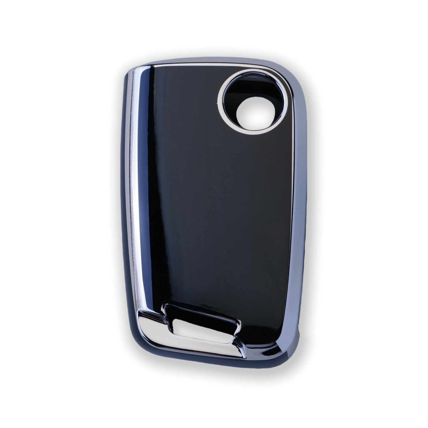 RUXYAXFOL TPU custodia per chiavi auto, adatta per VW Touareg Touran Seat Leon Fabia Ibiza Skoda Fabia Octavia Superb Polo Golf 7 Mk7 custodia chiavi auto, 2 pezzi, nero e argento