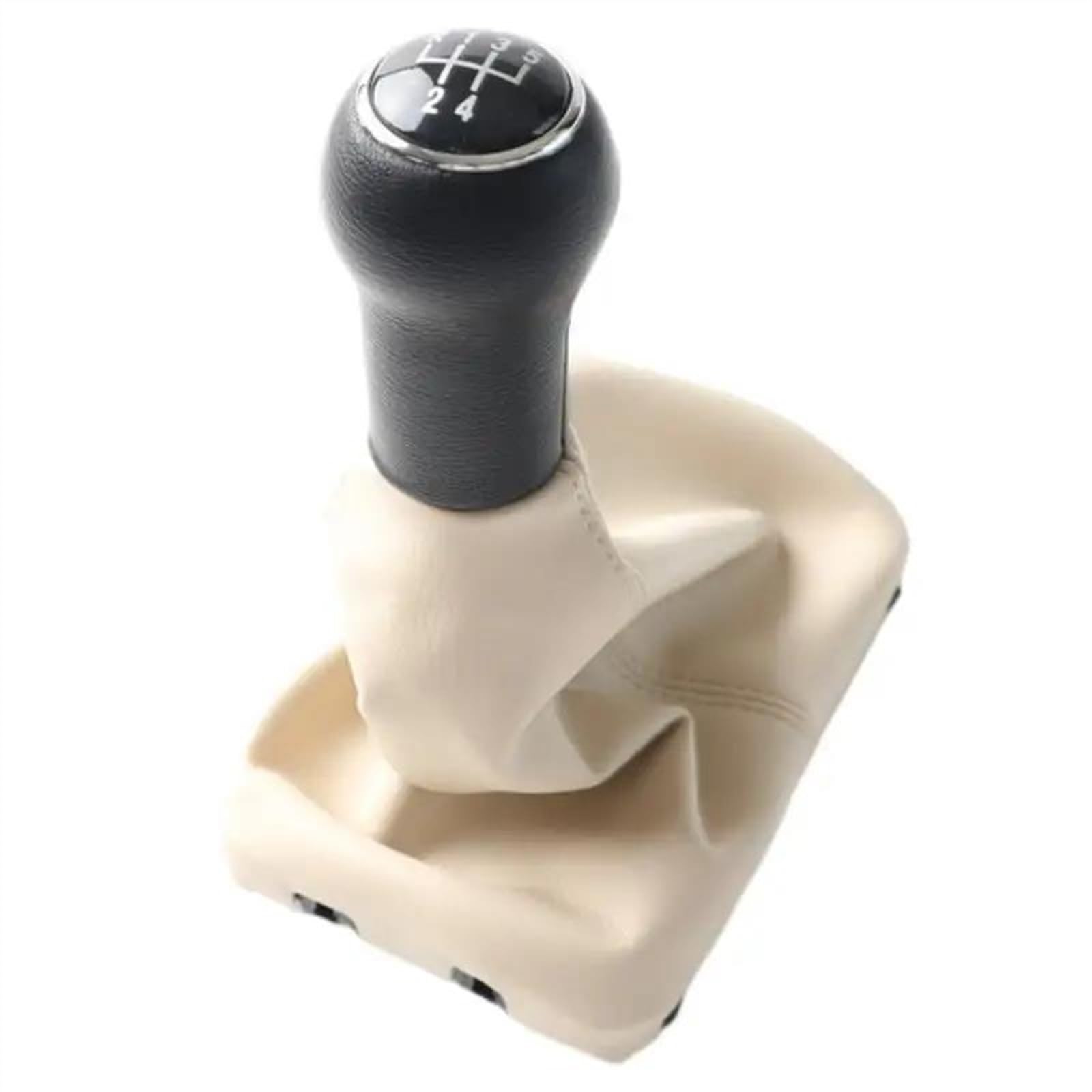 Cavinbdz Beige For Vw For Beetle 1998-2010 5 Speed Black Grey Car Gear Shift Knob Collar Gaiter Boot Cover Case(Beige)