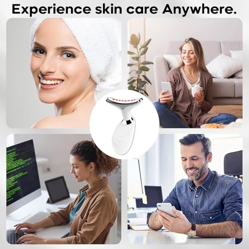 Red Light Therapy for Face, 7 Color LED Facial Light Therapy Wand for Skin Care at Home Blue Light Therapy Face Massager Tool for Neck (White) - Image 6