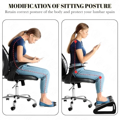 Image of Foot Rest for Under Desk at Work - Ergonomic Foot Stools for Under Office Desk - Rocking Footrest with Roller Massager - Leg Rest for Chair, Computer Gaming - Promote Leg Circulation (Style 2, Black)
