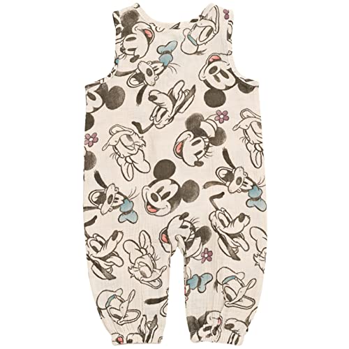 Image of Disney Winnie the Pooh Mickey Mouse Outfit Set Shortall Dress Newborn to Little Kid