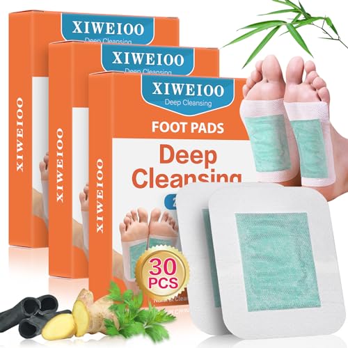 30 PCS Foot Pads 2-in-1 Natural Foot Patch, Ginger Premium for Message Deep Cleansing Foot Paches for Stress Relief, Better Rest, Foot Care Patch Clean Foot Pads