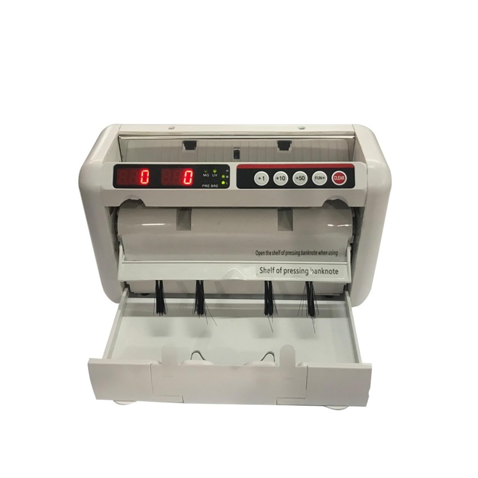 Contatore di denaro, Contasoldi bianco a batteria da 25 W, 800 banconote/min for banche e finanza