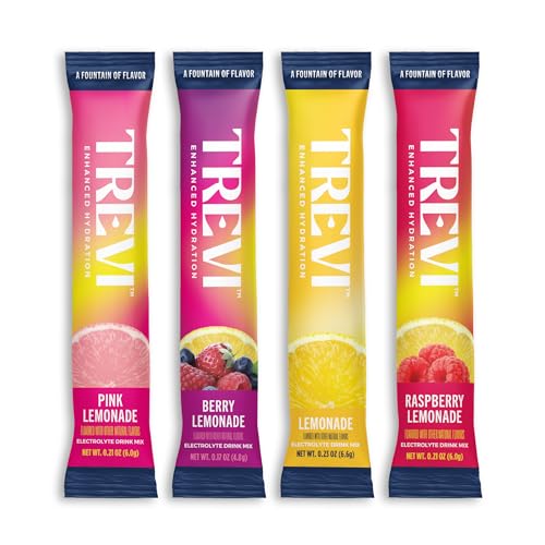 Image of TREVI Electrolytes Powder Packets, Sugar Free Hydration, Lemonade Variety | 28 Count Essential Daily Drink Mix, 0 Sugar, Magnesium, Potassium, Vitamin C, Calcium, B6 & B12 Vitamins