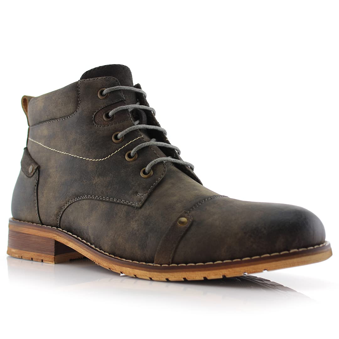 Ferro Aldo Men's Ankle Boots | Lace-Up Cap Toe Chukka Style Dress Boot | Casual Fashion for Work