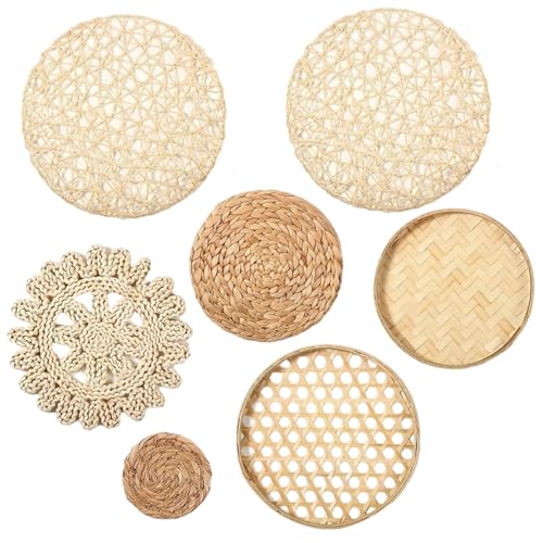 Cestas de pared boho redondas para decorar tu sala de estar, dormitorio o la guardería 5