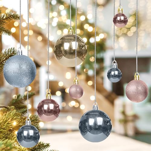 Miniatura 3 de Bolas De Navidad 101 Unidades, Plástico, Adornos Para Árbol De Navidad, Color Gris