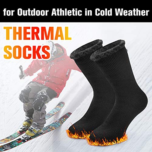 Busy Socks Winter Warm Thermal Socks For Men Women Extra Thick Insulated Heated Crew Boot Socks For Extreme Cold Weather, Medium, 1 Pair Black #TOP5