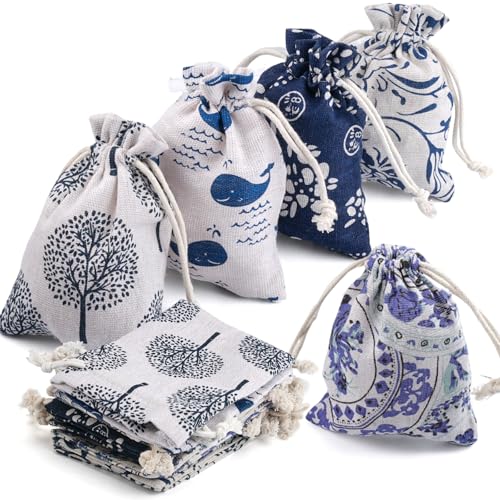 25 bolsas de yute, bolsas de algodón con cordón, pequeñas de 10 x 13 cm, para regalos, Navidad, cumpleaños infantiles, bodas y fiestas