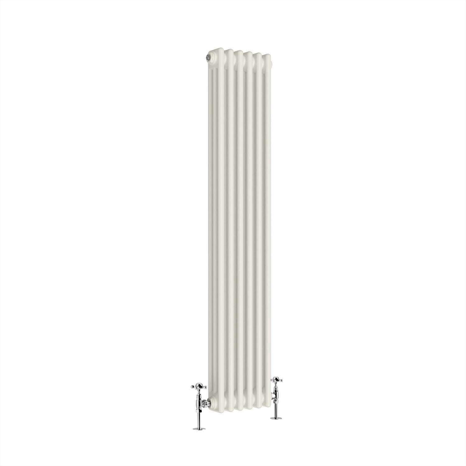 G-Rad Cream Triple Column Vertical Cast Iron Radiator - (H) 1800 x (W) 285mm - Modern Contemporary High-Output Heavy Duty Radiator - Wall Mounted Central Heating for Home Décor Living Dining Bedroom