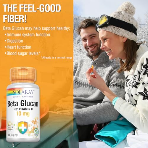 Image of SOLARAY Beta Glucan with Vitamin C | Immune Support | 60 VegCaps | Immune support with Beta Glucan, Vitamin C & Beta 1,3 /1,6 Linkages