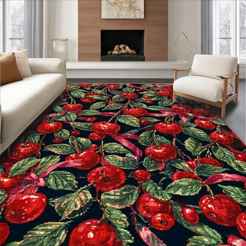 ODIKA Flatwoven High Traffic Area Rug 2x3, Pink Ribbon Cherry