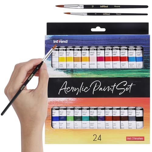 Acryl Farben Set, 24 wasserfeste Malfarben je 12 ml
