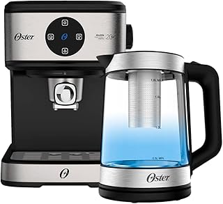 Kit espresso oster - cafeteira double e chaleira tea - 220v
