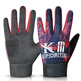 KM SPORTS Hard Tennis Gloves for Batting - High-Performance, Heavy Duty, Long-Lasting Protection for Intense Cricket Play, Modern Design (Fire)
