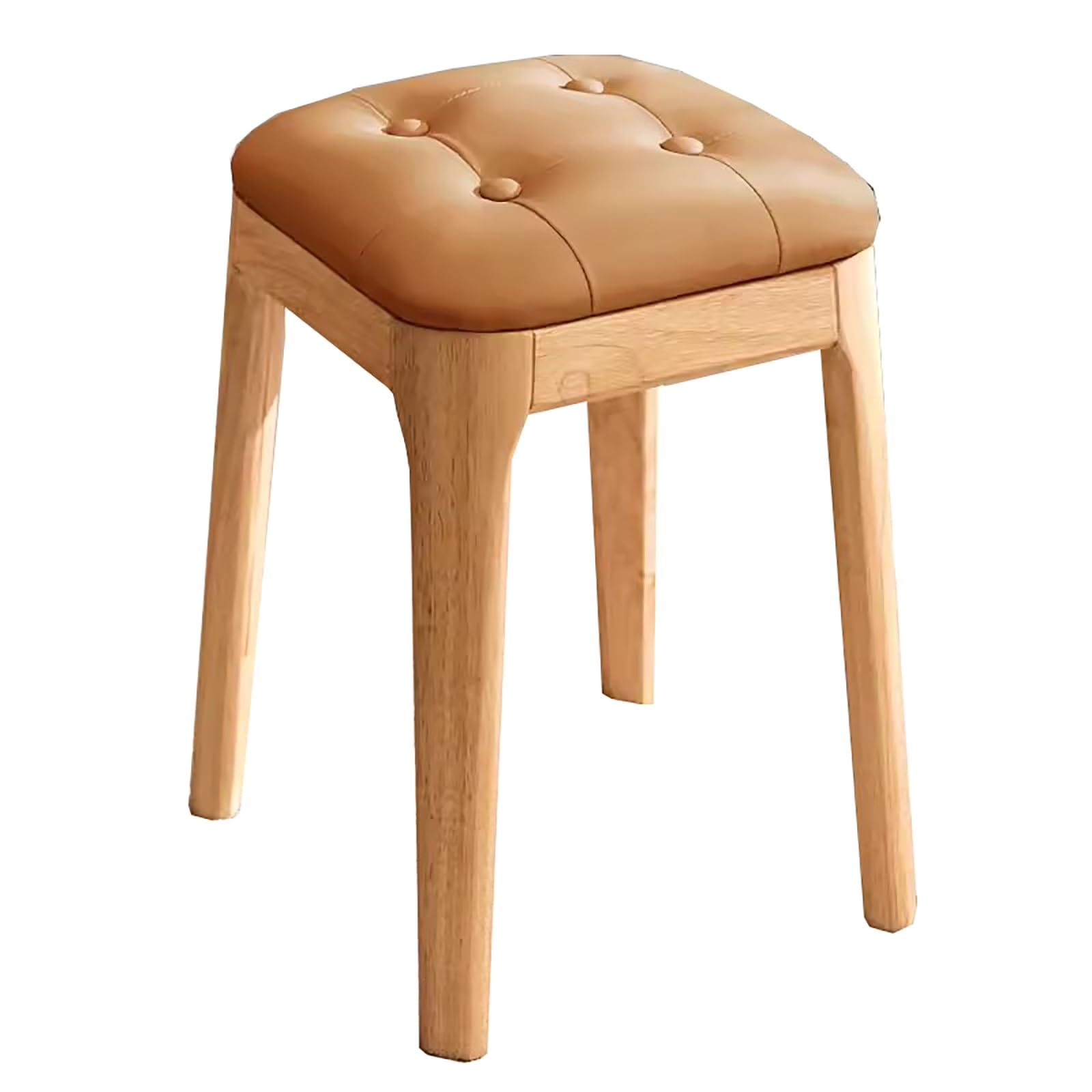 Taburete de maquillaje acolchado con acabados premium para una decoración sofisticada