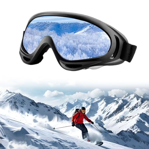 Cerioll Skibrille, Skibrille Damen, Skibrilles Herren, Motocross Brille, Ski Goggles, Weißer Rahmen Mit Schwarz Punkten, Verstärkte Beschichtung