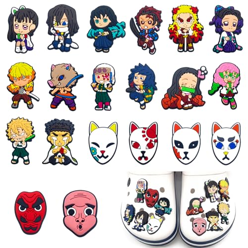 Accessori per Scarpe Demon Slayer, 20PCS Demon Slayer Accessori per Crocs, Demons Slayer Charms per Crocs, Demon Slayer Ciondoli Decorazioni per Scarpe Accessori per Scarpe Demon Slayer, 20PCS Demon Slayer Accessori per Crocs, Demons Slayer Charms per Crocs, Demon Slayer Ciondoli Decorazioni per Scarpe