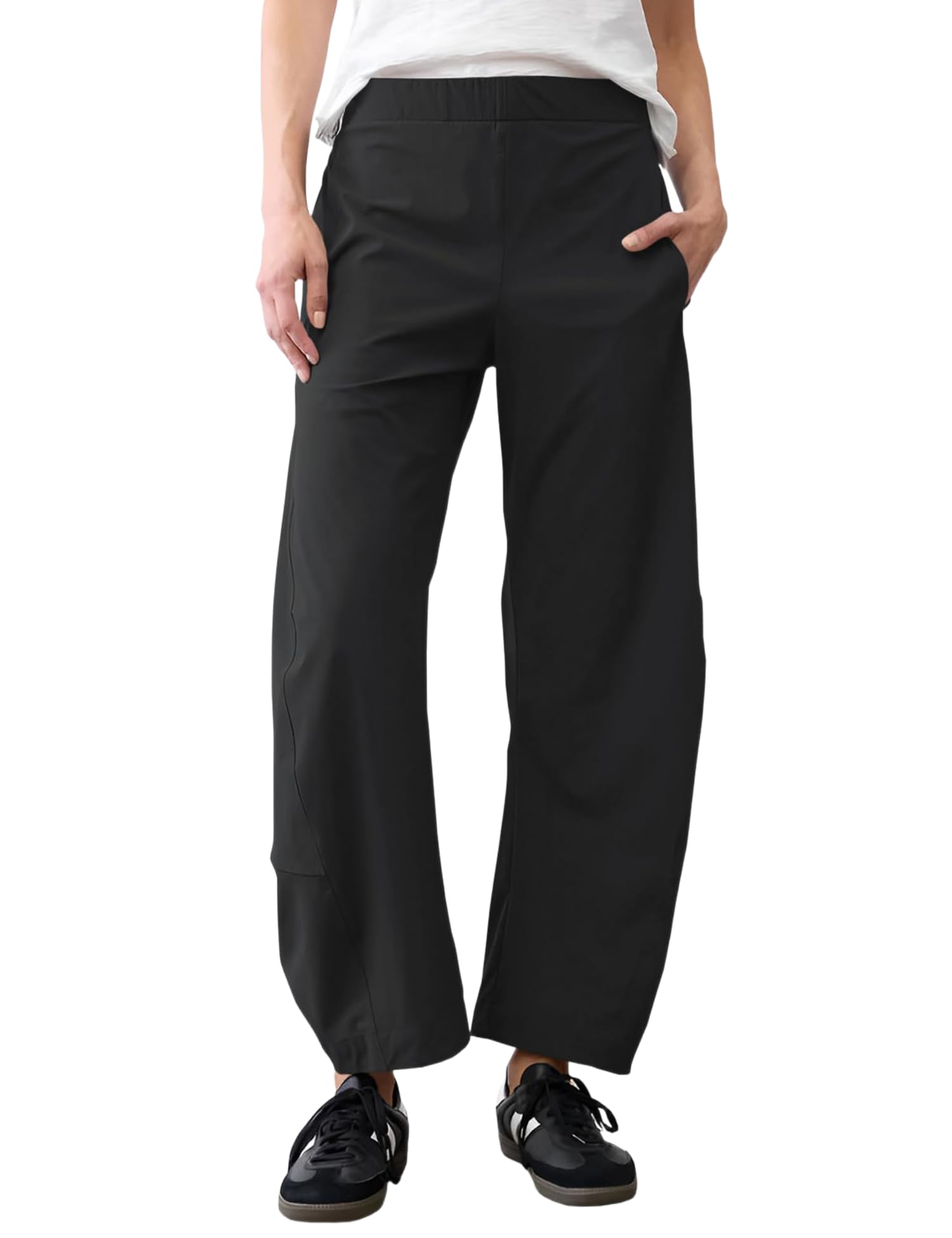 LOMON Wide Leg Barrel Pants for Women 27 Work Dress Casual Golf Loose Fit Crop Ankle Palazzo Slacks