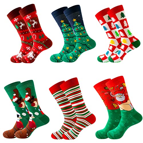 Calcetines de Navidad Calcetines de vacaciones Calcetines festivos de invierno Novedad Calcetines de Papá Noel para Navidad Mujeres Hombres (#1) Cover