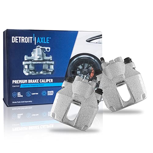 Image of Detroit Axle - Rear Brake Kit for Ford F-150 Expedition Lincoln Navigator | Blackwood Drilled & Slotted Brake Rotors Brake Calipers w /Brackets Ceramic Brake Pads Replacement