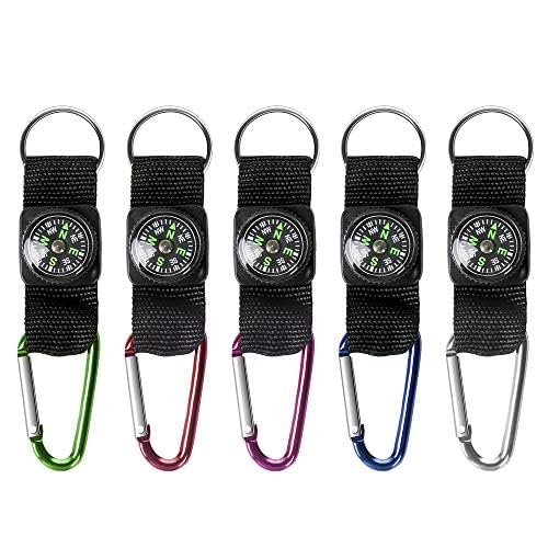 PROLOSO Carabiner Compass Keychain Belt Clips Kids Toys Prizes Outdoors Adventure Party Favors 36 Pcs - Image 6