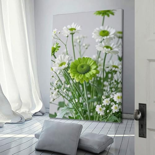 Affiche marguerites vertes 40x60 cm pour salon zen - 3