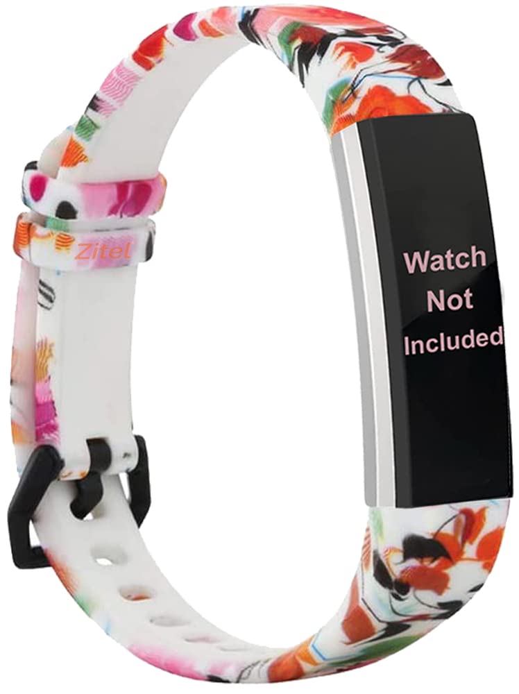 Zitel Band Compatible with Fitbit Alta and Alta HR Straps for Women Men Colorful Printing Silicone Wristbands - Standard Size for 5.5"- 7.8" Wrists - (Ink Flower) (B0BHNJ27FT) Amazon Price History, Amazon Price Tracker