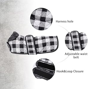 Geyecete Waterproof Warm Thermal Quilted Dachshund Coat with Warm Fleecy Lining Inside,Outdoor Dog Apparel with Adjustable Bands for Small,Medium Dog-Black-S Geyecete Waterproof Warm Thermal Quilted Dachshund Coat with Warm Fleecy Lining InsideOutdoor Dog Apparel with Adjustable Bands for SmallMedium Dog Black S