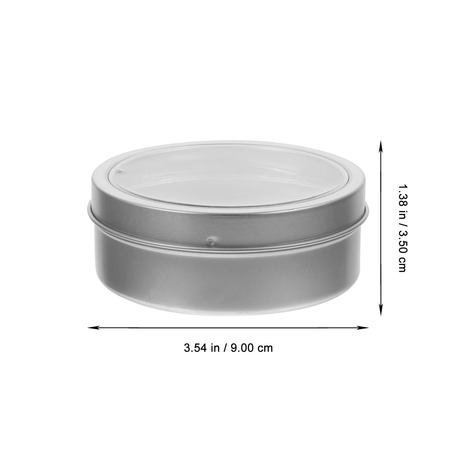 Garneck 3 Ounce Aluminum Cans - Round Spice Box with Magnetic - Transparent Top Screw Lid Metal Storage Tins Containers for Storing Spices, Candies, Lip Balm, Candles