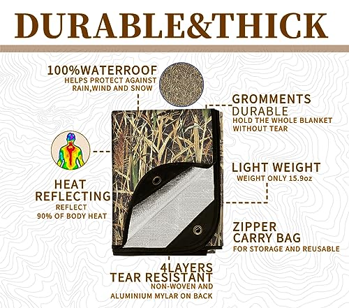 Image of Heavy Duty Survival Blanket -Multifunctional Insulated Thermal Blanket-60 x 83 inch Reflective Emergency Blanket