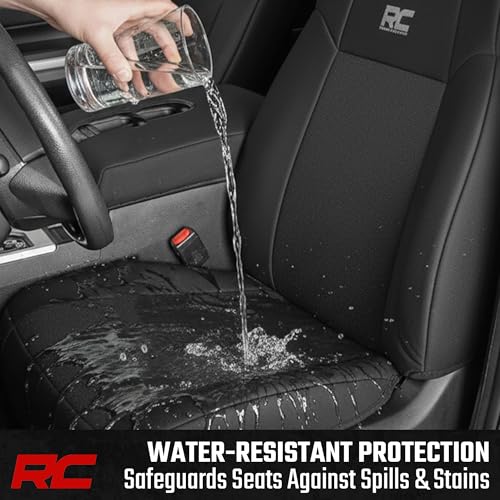 Image of Rough Country Neoprene Front Seat Cover for Ford F-150, Lightning, F-250 & F-350 (2015-2026) Crew Cab w /Front Bench Seat
