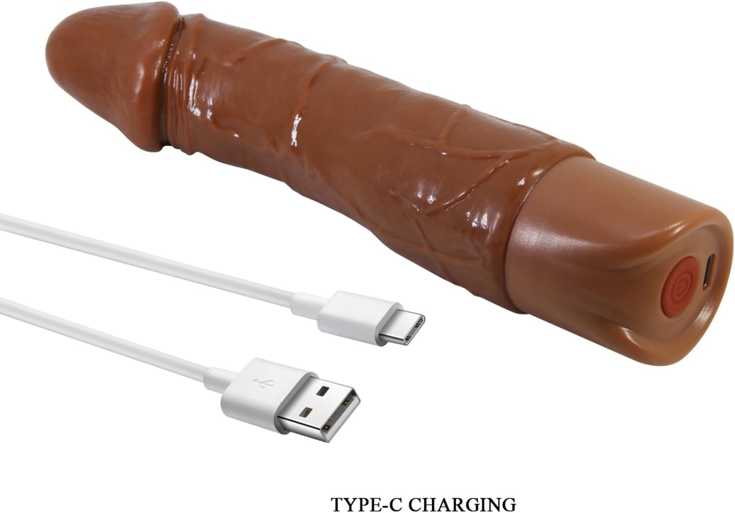 8.78in G Spot Prostate Dildo with 10 Vibration Modes, Vibrating Realistic Ultra Soft Dildo, Handle Adult Sex Toy for Men - Brown